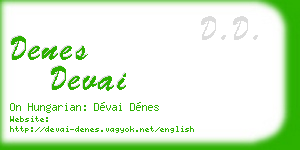 denes devai business card