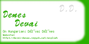 denes devai business card